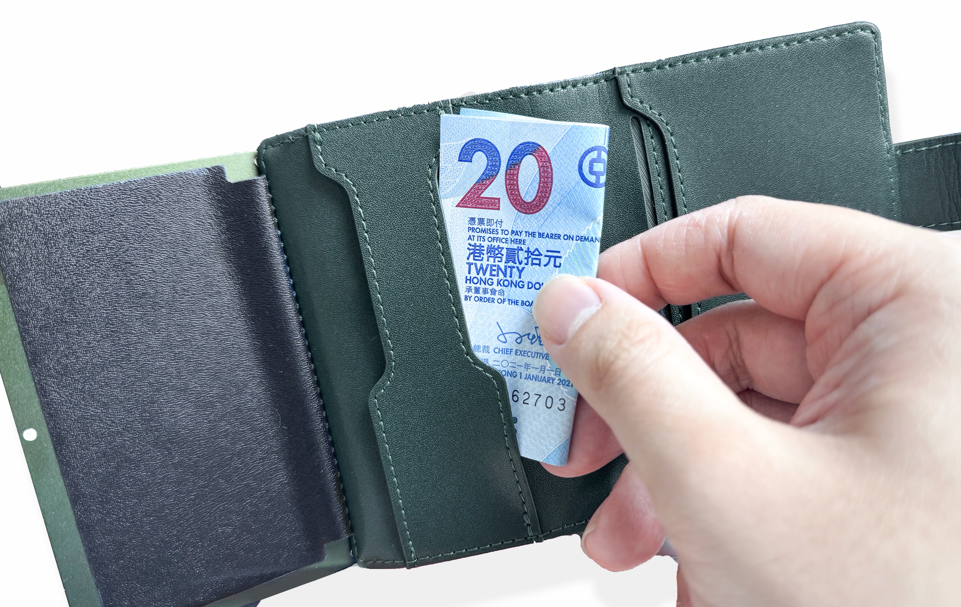 Cardhoda 刺繡扣式 RFID 防盜刷錢包