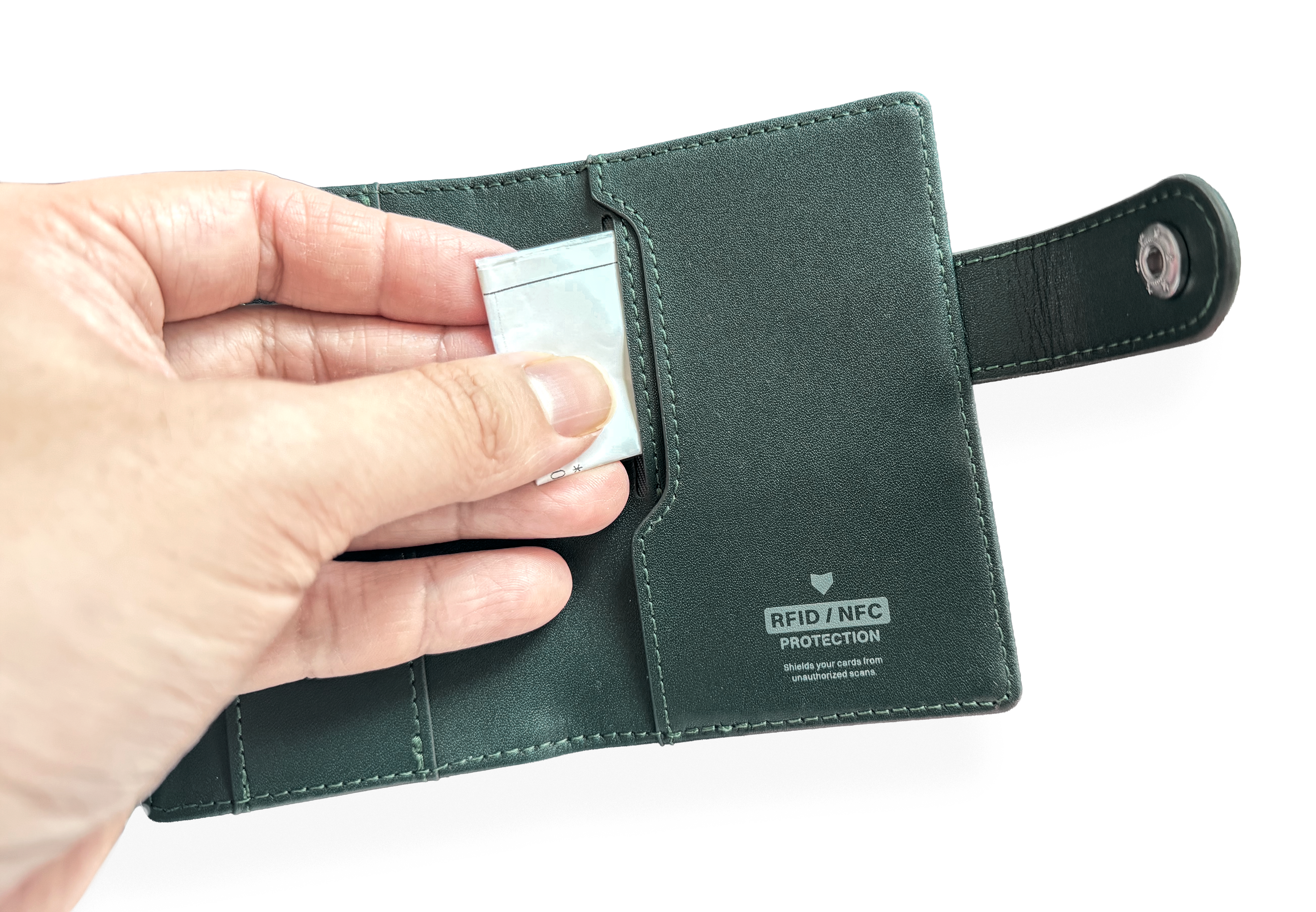 Cardhoda 刺繡扣式 RFID 防盜刷錢包